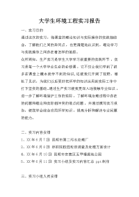 大学生环境工程实习报告