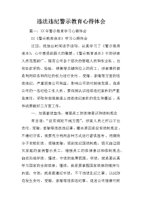 违法违纪警示教育心得体会