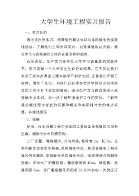 大学生环境工程实习报告