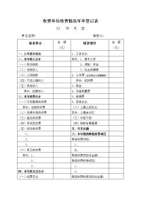 收费单位收费情况年审登记表