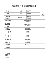 教务部合同制岗位应聘登记表