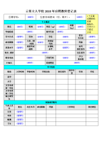 云霄立人学校2018年应聘教师登记表