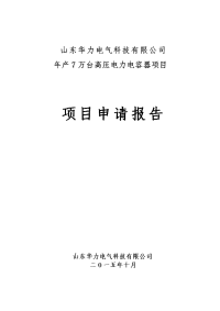 山东华力电气科技有限公司年产7万台高压电力电容器项目报告