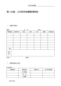 公司财务预算管理表格模板