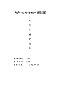 产100吨mepa生产项目报告