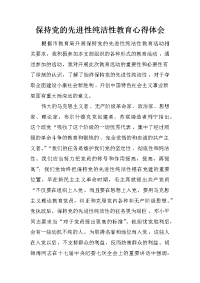 保持党的先进性纯洁性教育心得体会