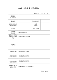 市政工程质量评估报告(样本)