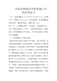 注浆在桥梁水中桩基施工中的应用论文