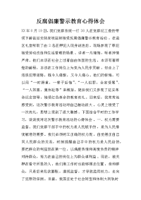 反腐倡廉警示教育心得体会