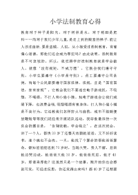 小学法制教育心得