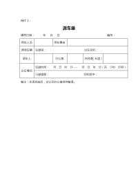 派车单,车辆使用登记表,车辆维修申请单