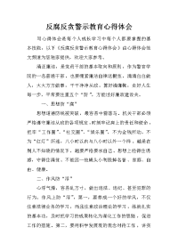 反腐反贪警示教育心得体会