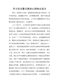 学习安全警示教育心得体会范文