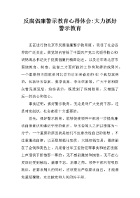 反腐倡廉警示教育心得体会-大力抓好警示教育