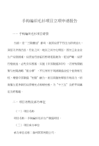 手钩编织毛衫项目立项申请报告