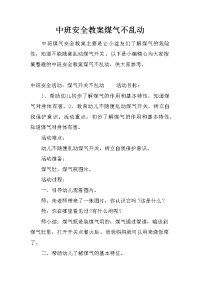 中班安全教案煤气不乱动