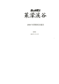 2008年昆明市西山别墅3期莱蒙溪谷营销项目报告