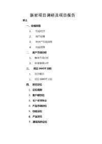 新密项目调研及项目报告