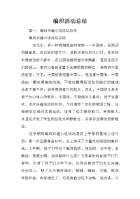 编织活动总结