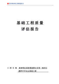 基础工程质量评估报告全套