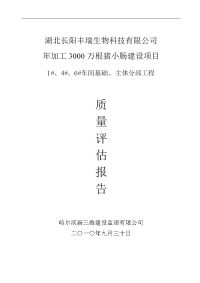 车间基础、主体分部工程质量评估报告