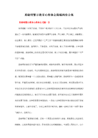 奚晓明警示教育心得体会简稿两份合集