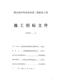 塘沽海洋科技商务园二期桩基工程施工招标