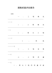 道路质量评估报告