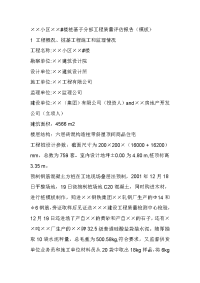 某小区桩基子分部工程质量评估报告（模板）