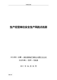 安全系统生产风险点登记表