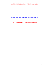 内燃机行业项目投资分析可行性研究报告