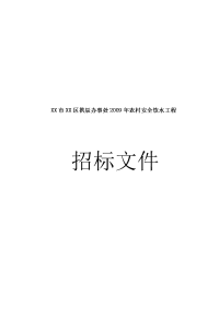 某市某区拱辰办事处2009年农村安全饮水工程招标文件