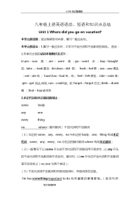 八年级[上册]第一单元英语语法.、短语和知识点总结