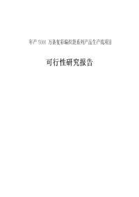 年产5000万条复彩编织袋系列产品生产线项目可行性研究报告