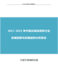 2017年云南省煤炭行业发展回顾与发展趋势分析报告