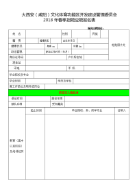 西安市纺织城开发建设有限公司招聘工作人员报名登记表.doc