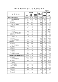 2016年郴州一般公共预算支出预算表