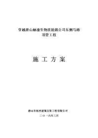 穿越唐山赫潼生物质能源公司东侧马路顶管工程施工方案