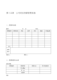 公司财务预算管理表格