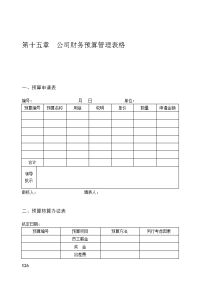 公司财务预算管理表格