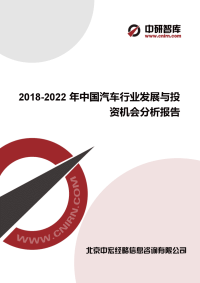 2018-2022年中国汽车行业发展与投资机会分析报告