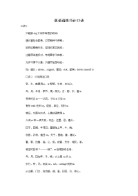 英语语法巧计口诀