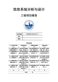 信息系统分析与设计三级项目报告