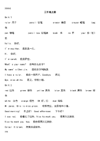 2015新版人教三至六年级各单元重点单词句子总汇