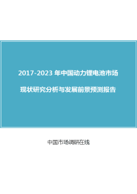 中国动力锂电池市场研究分析报告