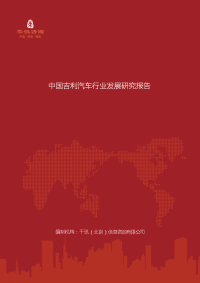 中国吉利汽车行业发展研究报告