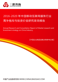 中国移动互联网服务行业竞争格局与投资价值研究咨询报告