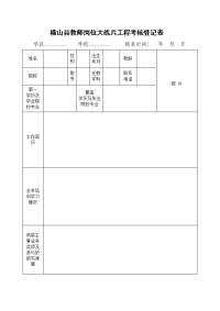 横山县教师岗位大练兵工程考核登记表