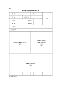 煤矿矿长任职资格登记表