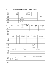 神东煤炭集团接收2010年大学生个人信息登记表20100609